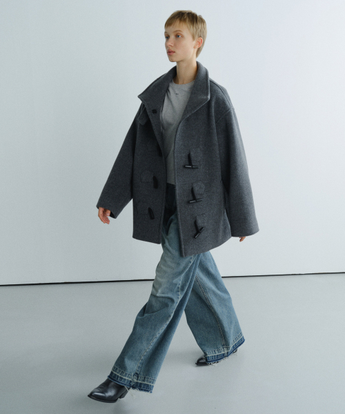 EN OR(エンオール)の「HIGH NECK WOOL DUFFLE COAT - DARK GREY(チェスターコート・レディース・その他・F)」の4枚目の写真
