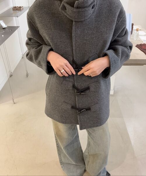 EN OR(エンオール)の「HIGH NECK WOOL DUFFLE COAT - DARK GREY(チェスターコート・レディース・その他・F)」の5枚目の写真