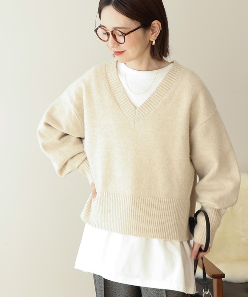 Ameri VINTAGEのポケット付きニットセーター FREAK'S STORE/配色 ポケット付きニット｜Daytona Park(FREAK'S STORE