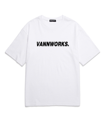 ベーシックロゴオーバーサイズ半袖Tシャツ (VS0104) ホワイト/ブラック