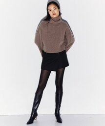 TAILORED WRAP MINI SKIRT BLACK