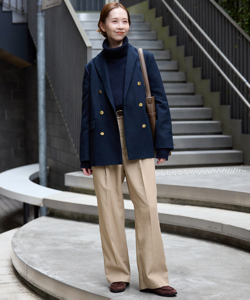 SLOBE IENA（スローブイエナ）の「《セットアップ対応可/WEBのみ4サイズ展開/》撥水2タックチノパンツ（チノパンツ・レディース・ベージュ/ネイビー・34/36/38/40）」の3枚目の写真