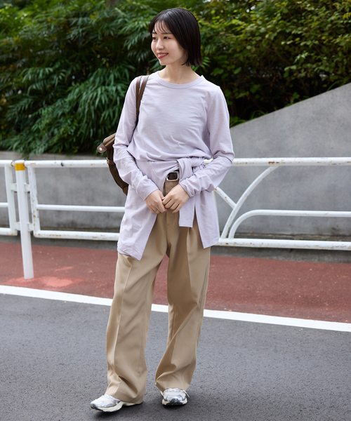 SLOBE IENA（スローブイエナ）の「《セットアップ対応可/WEBのみ4サイズ展開/》撥水2タックチノパンツ（チノパンツ・レディース・ベージュ/ネイビー・34/36/38/40）」の14枚目の写真