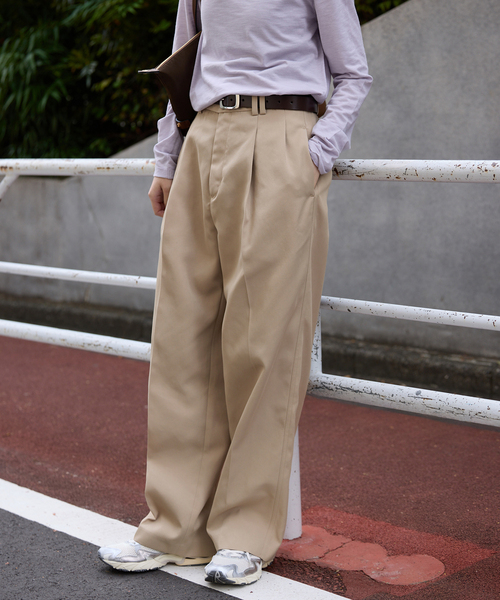 SLOBE IENA（スローブイエナ）の「《セットアップ対応可/WEBのみ4サイズ展開/》撥水2タックチノパンツ（チノパンツ・レディース・ベージュ/ネイビー・34/36/38/40）」の18枚目の写真