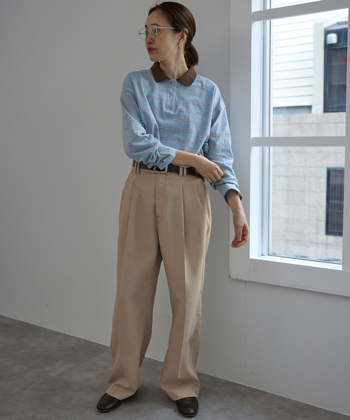 SLOBE IENA(スローブイエナ)の「《セットアップ対応可/WEBのみ4サイズ展開》撥水2タックチノパンツ(チノパンツ・レディース・ベージュ/ネイビー・34/36/38/40)」の20枚目の写真