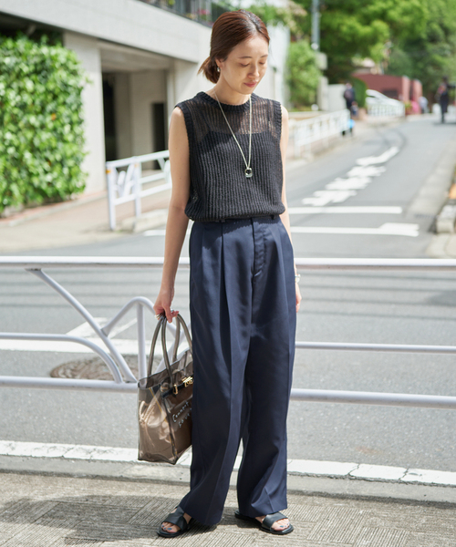 SLOBE IENA(スローブイエナ)の「《セットアップ対応可/WEBのみ4サイズ展開》撥水2タックチノパンツ(チノパンツ・レディース・ベージュ/ネイビー・34/36/38/40)」の19枚目の写真
