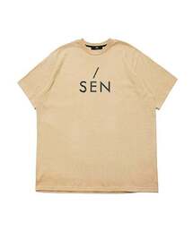 Monkey Flower（モンキーフラワー）の「共用モンキー SENCHOライン ベーシックロゴ 半袖Tシャツ BEIGE / MF0WTS01U30（Tシャツ/カットソー）」