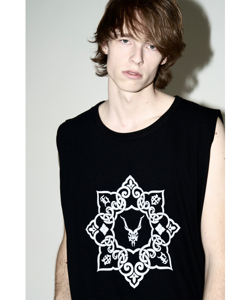 EIGHTVOLUME(エイトボリューム)の「EV 4 マンダラオーバーサイズレイヤードノースリーブ(ブラック)(Tシャツ/カットソー・メンズ・その他・ONESIZE)」の1枚目の写真