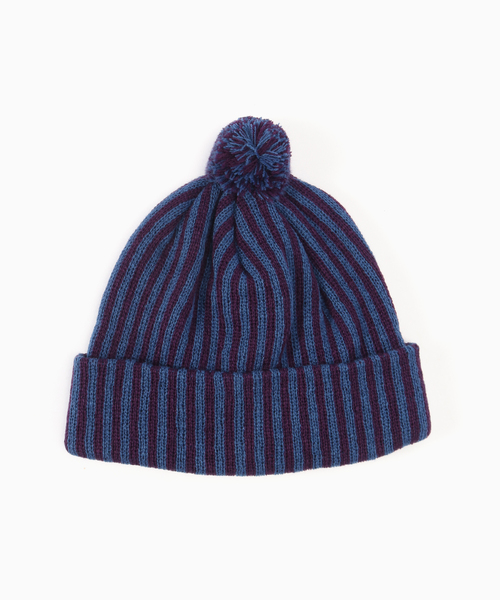 JOINT WORKS（ジョイントワークス）の「INFIELDER DESIGN / インフィールダーデザインST PON BEANIE（ニットキャップ/ビーニー・メンズ・パープル/カーキ・FREE）」の2枚目の写真