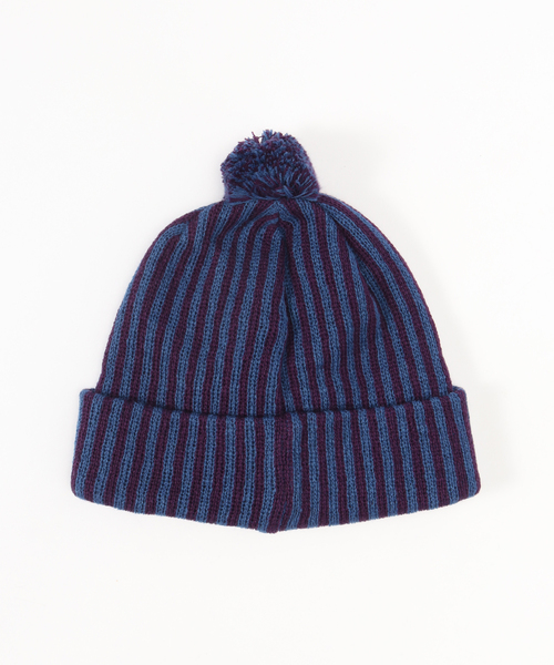 JOINT WORKS（ジョイントワークス）の「INFIELDER DESIGN / インフィールダーデザインST PON BEANIE（ニットキャップ/ビーニー・メンズ・パープル/カーキ・FREE）」の3枚目の写真