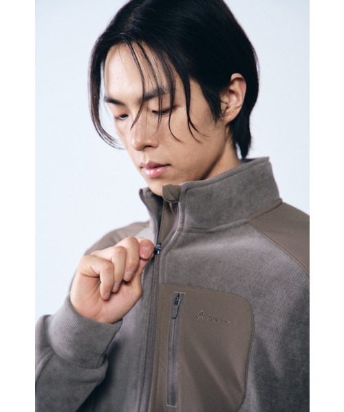 HUMTTO(ハムト)の「男性リブニットジップアップジャケットモンタ(その他アウター・メンズ・アッシュグレー/ブラック・M-L/S-M/L-XL)」の7枚目の写真