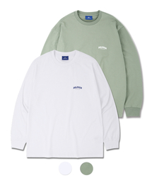 [2パック] ドルフィンアーチロゴロングスリーブTシャツ ホワイトライトカーキ