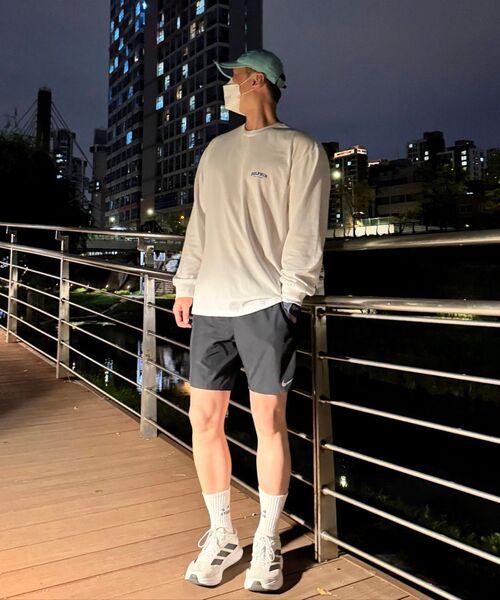 DOLPHIN WAVE APPAREL（ドルフィンウェーブアパレル）の「[2パック] ドルフィンアーチロゴロングスリーブTシャツ ホワイトライトカーキ（Tシャツ/カットソー・メンズ・その他・MEDIUM/LARGE/X-LARGE）」の6枚目の写真