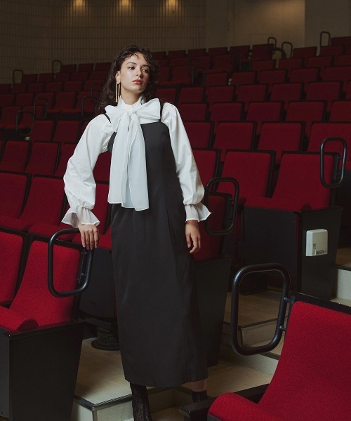 Callarus（カラルス）の「【オケージョン対応】アシメカーブデザインジレ＋キャミソールワンピースアンサンブル〔Callarus〕（スーツセット・レディース・グレイッシュベージュ/ブラック・S/M/L/LL/3L）」の19枚目の写真