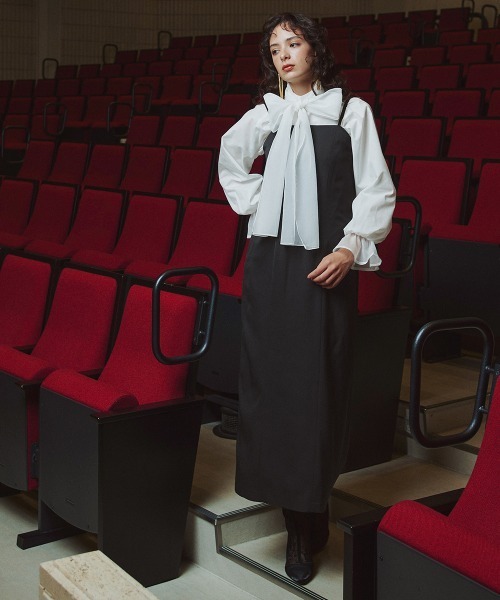 Callarus（カラルス）の「【オケージョン対応】アシメカーブデザインジレ＋キャミソールワンピースアンサンブル〔Callarus〕（スーツセット・レディース・グレイッシュベージュ/ブラック・S/M/L/LL/3L）」の20枚目の写真