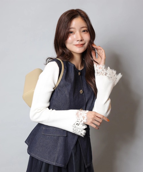 Apuweiser-riche（アプワイザーリッシェ）の「ジレチュールドッキングワンピース（ワンピース・レディース・ネイビー・2/1/0）」の7枚目の写真