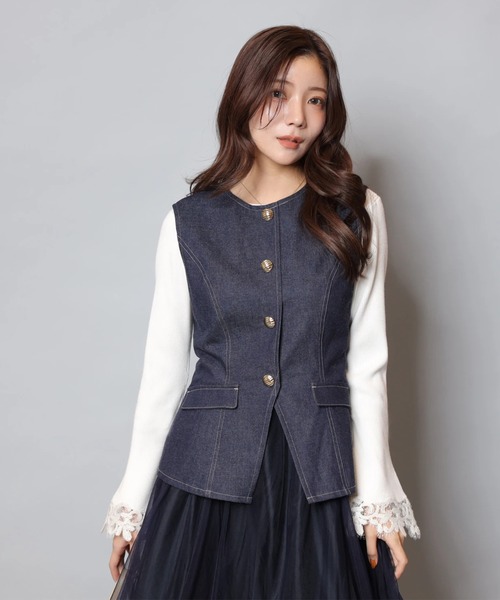 Apuweiser-riche（アプワイザーリッシェ）の「ジレチュールドッキングワンピース（ワンピース・レディース・ネイビー・2/1/0）」の8枚目の写真