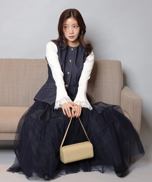 Apuweiser-riche（アプワイザーリッシェ）の「ジレチュールドッキングワンピース（ワンピース・レディース・ネイビー・2/1/0）」の10枚目の写真