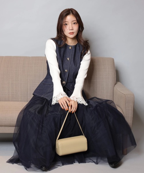 Apuweiser-riche（アプワイザーリッシェ）の「ジレチュールドッキングワンピース（ワンピース・レディース・ネイビー・2/1/0）」の11枚目の写真