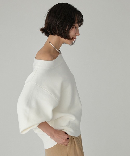 BABYLONE（バビロン）の「スウェットライクニットプルオーバー（ニット/セーター・レディース・ピンク/ホワイト/グレー・フリー）」の17枚目の写真