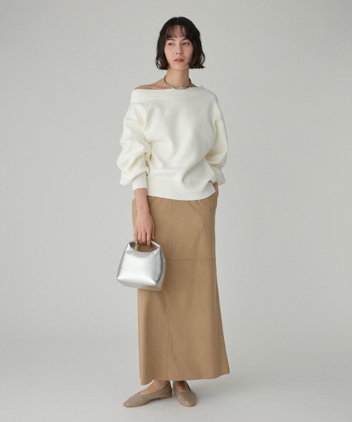 BABYLONE（バビロン）の「スウェットライクニットプルオーバー（ニット/セーター・レディース・ピンク/ホワイト/グレー・フリー）」の13枚目の写真