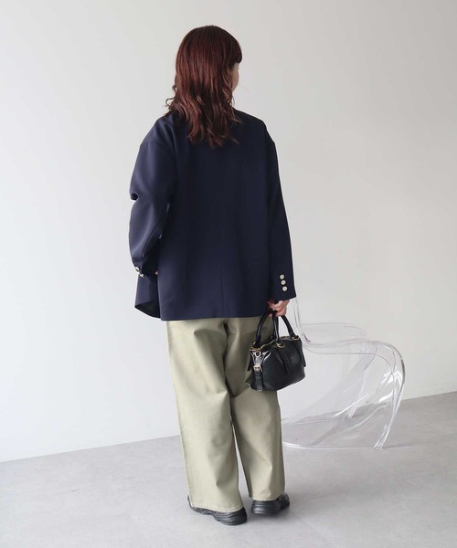 earth music&ecology（アースミュージックアンドエコロジー）の「【2026SS】ダブルジャケット（テーラードジャケット・レディース・ダークネイビー/ライトグレー/ライトベージュ・FREE）」の16枚目の写真