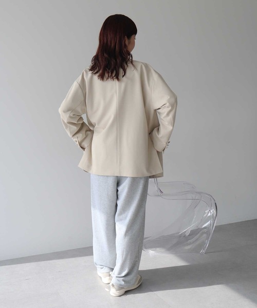earth music&ecology（アースミュージックアンドエコロジー）の「【2026SS】ダブルジャケット（テーラードジャケット・レディース・ダークネイビー/ライトグレー/ライトベージュ・FREE）」の7枚目の写真