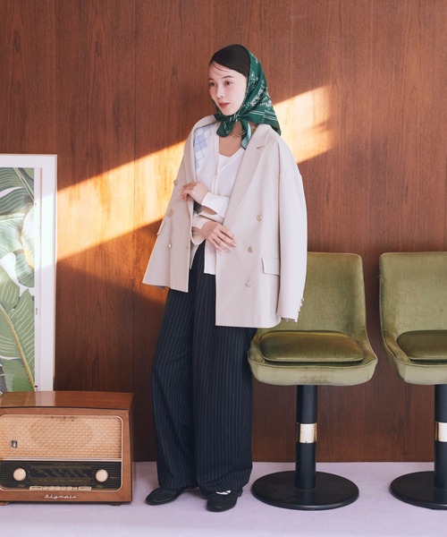 earth music&ecology（アースミュージックアンドエコロジー）の「【2026SS】ダブルジャケット（テーラードジャケット・レディース・ダークネイビー/ライトグレー/ライトベージュ・FREE）」の19枚目の写真