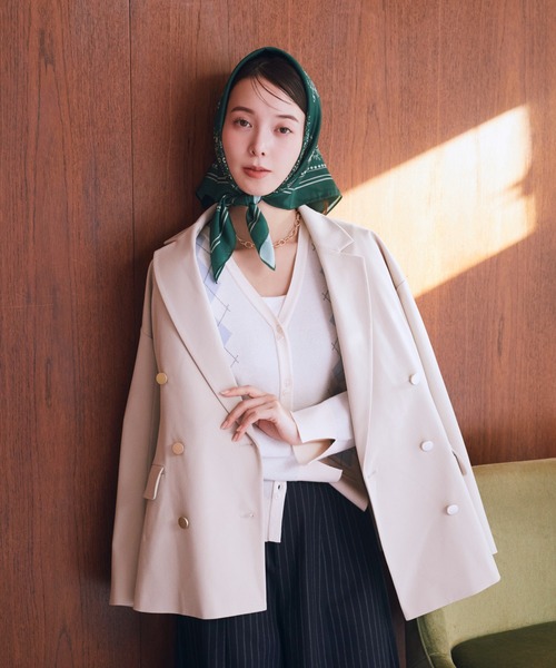 earth music&ecology（アースミュージックアンドエコロジー）の「【2026SS】ダブルジャケット（テーラードジャケット・レディース・ダークネイビー/ライトグレー/ライトベージュ・FREE）」の17枚目の写真