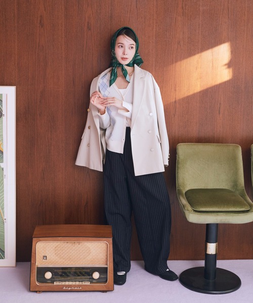 earth music&ecology（アースミュージックアンドエコロジー）の「【2026SS】ダブルジャケット（テーラードジャケット・レディース・ダークネイビー/ライトグレー/ライトベージュ・FREE）」の21枚目の写真