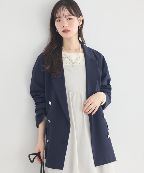 earth music&ecology（アースミュージックアンドエコロジー）の「【2026SS】ダブルジャケット（テーラードジャケット・レディース・ダークネイビー/ライトグレー/ライトベージュ・FREE）」の22枚目の写真