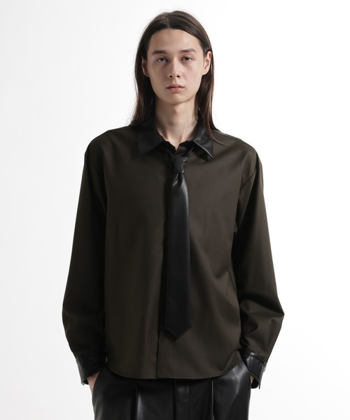 HARE（ハレ）の「アソートネクタイシャツ(HARE)（シャツ/ブラウス・メンズ・グレー/ストライプ/ブラック/ブラウン・SMALL/MEDIUM）」の3枚目の写真