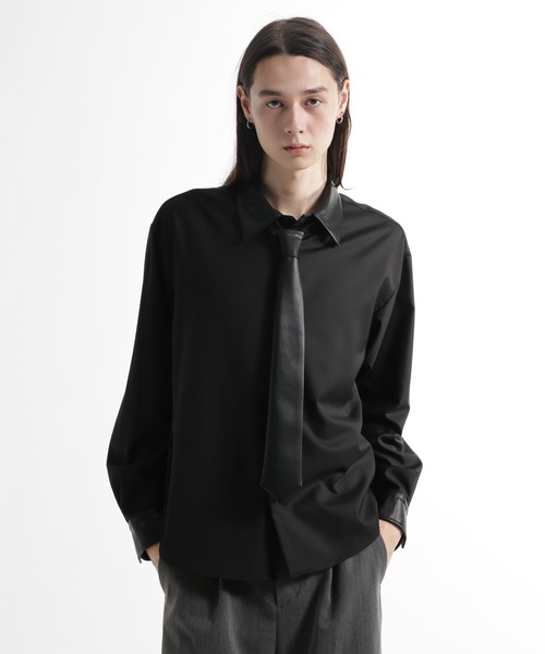 HARE（ハレ）の「アソートネクタイシャツ(HARE)（シャツ/ブラウス・メンズ・グレー/ストライプ/ブラック/ブラウン・SMALL/MEDIUM）」の2枚目の写真