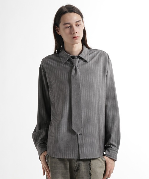 HARE（ハレ）の「アソートネクタイシャツ(HARE)（シャツ/ブラウス・メンズ・グレー/ストライプ/ブラック/ブラウン・SMALL/MEDIUM）」の18枚目の写真