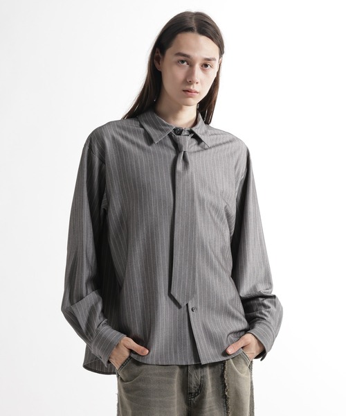 HARE（ハレ）の「アソートネクタイシャツ(HARE)（シャツ/ブラウス・メンズ・グレー/ストライプ/ブラック/ブラウン・SMALL/MEDIUM）」の19枚目の写真