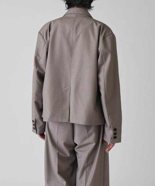 Lui's（ルイス）の「【Neucon】BOX WIDE SHORT DOUBLE JACKET / ボックスワイドショートダブルジャケット / セットアップ対応（テーラードジャケット・メンズ・ブラック/グレー・1/2）」の18枚目の写真