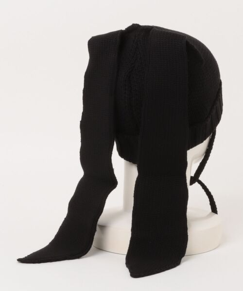 Chica（チカ）の「chica/チカ/ウサ耳ニット帽（ニットキャップ/ビーニー・レディース・ブラック・F）」の2枚目の写真