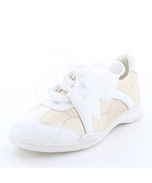 byあしながおじさん(バイアシナガオジサン)の「オーガンジーリボンスニーカー 8710647(スニーカー・レディース・ブラック/ピンク/プラチナム・S/M/L/LL)」の6枚目の写真