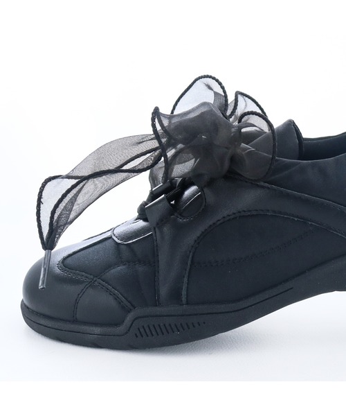 byあしながおじさん(バイアシナガオジサン)の「オーガンジーリボンスニーカー 8710647(スニーカー・レディース・ブラック/ピンク/プラチナム・S/M/L/LL)」の12枚目の写真