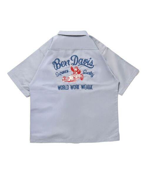 BEN DAVIS(ベンデイビス)の「【BEN DAVIS(ベンデイビス)】RACER S/S WORK SHIRT / 半袖 シャツ ワーク レギュラーカラー ボックスシルエット(シャツ/ブラウス・メンズ・ダークグリーン/ブラック/ライトグレー・MEDIUM/LARGE/X-LARGE)」の16枚目の写真