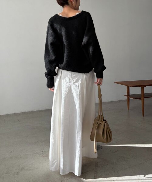 CAPRICIEUX LE'MAGE（カプリシューレマージュ）の「レーストリミングニット（ニット/セーター・レディース・グレー/オフホワイト/ブラック・FREE）」の19枚目の写真