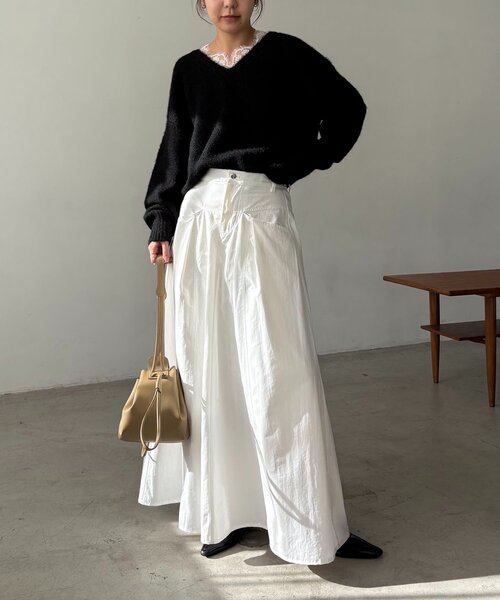 CAPRICIEUX LE'MAGE（カプリシューレマージュ）の「レーストリミングニット（ニット/セーター・レディース・グレー/オフホワイト/ブラック・FREE）」の20枚目の写真