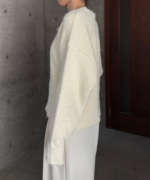 CAPRICIEUX LE'MAGE（カプリシューレマージュ）の「レーストリミングニット（ニット/セーター・レディース・グレー/オフホワイト/ブラック・FREE）」の22枚目の写真