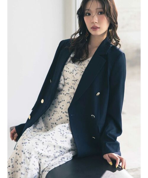 MERCURYDUO(マーキュリーデュオ)の「メタルボタン使い紺ブレザー(テーラードジャケット・レディース・ネイビー・SMALL/MEDIUM)」の1枚目の写真