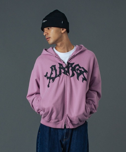 XLARGE（エクストララージ）の「DISTORTED LOGO ZIP UP HOODED SWEATSHIRT（パーカー・メンズ・ネイビー/ブラック/ピンク/グリーン・S/M/L/XL）」の5枚目の写真