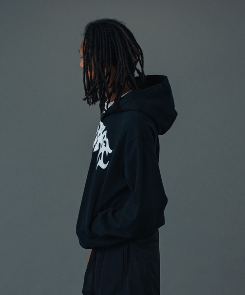 DISTORTED LOGO ZIP UP HOODED SWEATSHIRT（パーカー）｜XLARGE