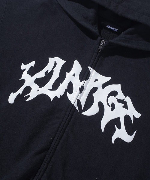 XLARGE（エクストララージ）の「DISTORTED LOGO ZIP UP HOODED SWEATSHIRT（パーカー・メンズ・ネイビー/ブラック/ピンク/グリーン・S/M/L/XL）」の14枚目の写真
