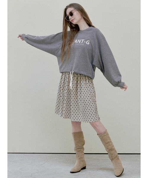 AVANT-G（アバン）の「Dot Velvet Midi Skirt - beige（スカート・レディース・その他・FREE）」の2枚目の写真