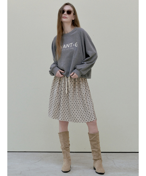 AVANT-G（アバン）の「Dot Velvet Midi Skirt - beige（スカート・レディース・その他・FREE）」の4枚目の写真