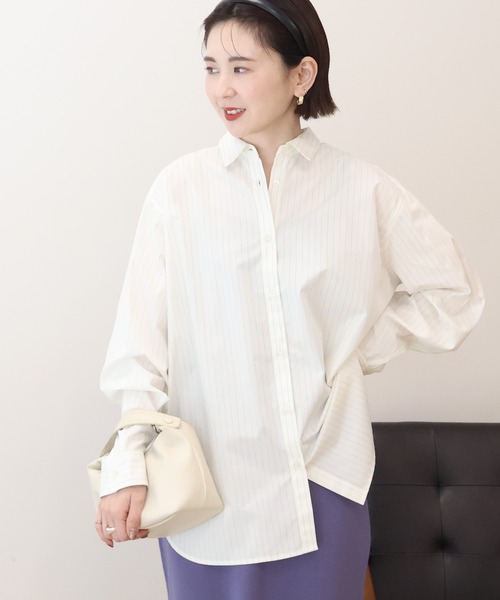 AMERICAN HOLIC（アメリカンホリック）の「【マルチ機能】ベーシックシャツ（シャツ/ブラウス・レディース・オフホワイト/サックスブルー/ピンク系その他/ホワイト系その他6/ブルー系その他6・L/M）」の3枚目の写真